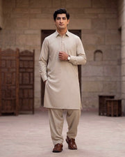 Sky Light by Fabrieco Men's Unstitched Soft Blended Suit - Nickel