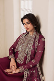 Zarif Bayaan Embroidered Luxury Chiffon Unstitched 3Pc Suit - NIDAH