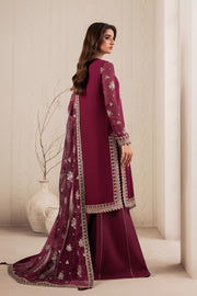 Zarif Bayaan Embroidered Luxury Chiffon Unstitched 3Pc Suit - NIDAH