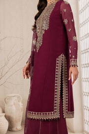Zarif Bayaan Embroidered Luxury Chiffon Unstitched 3Pc Suit - NIDAH