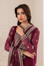 Zarif Bayaan Embroidered Luxury Chiffon Unstitched 3Pc Suit - NIDAH