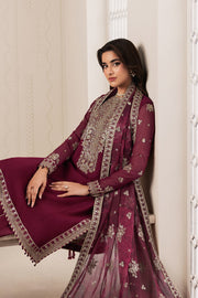 Zarif Bayaan Embroidered Luxury Chiffon Unstitched 3Pc Suit - NIDAH