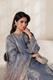 Zarif Bayaan Embroidered Luxury Chiffon Unstitched 3Pc Suit - NILMAH
