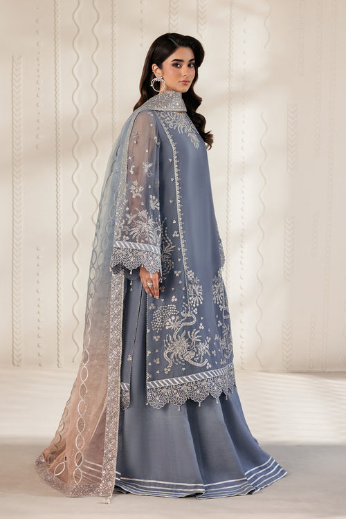 Zarif Bayaan Embroidered Luxury Chiffon Unstitched 3Pc Suit - NILMAH