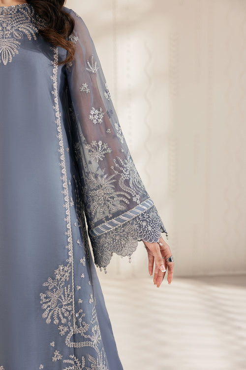 Zarif Bayaan Embroidered Luxury Chiffon Unstitched 3Pc Suit - NILMAH