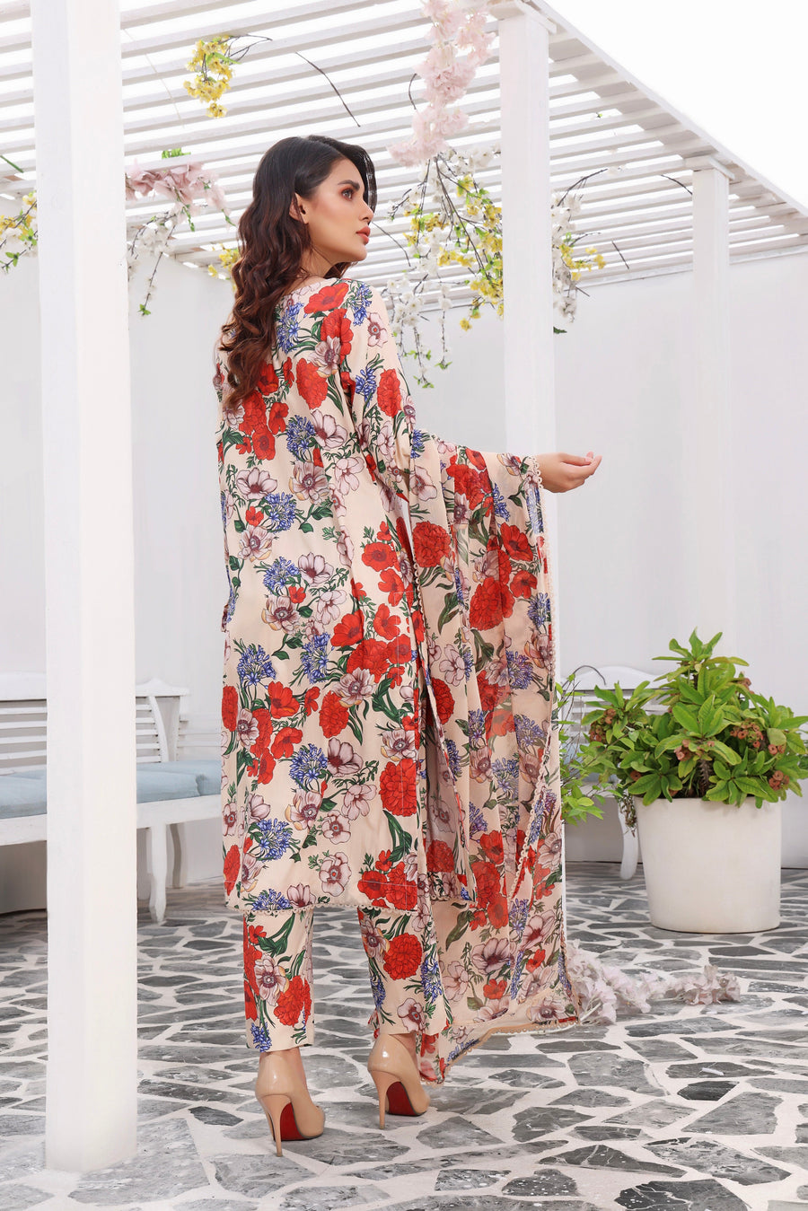 Feathers Premium Printed Lawn Unstitched 3Pc Suit NIRMAL-FT135