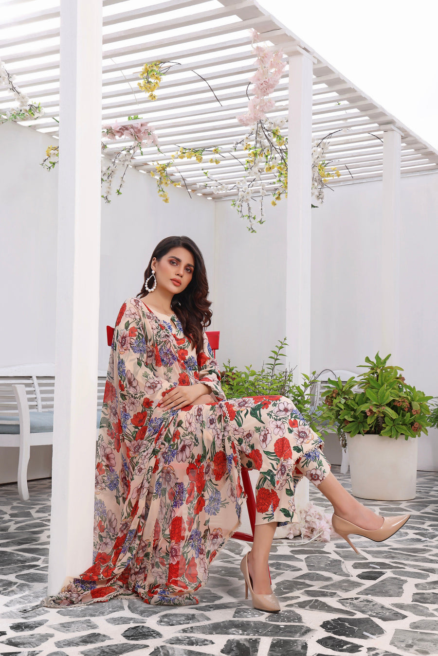 Feathers Premium Printed Lawn Unstitched 3Pc Suit NIRMAL-FT135