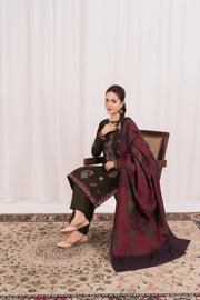 Feathers Fully Embroidered Dhanak Unstitched 3Pc Suit NIVORA-FT555