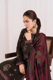 Feathers Fully Embroidered Dhanak Unstitched 3Pc Suit NIVORA-FT555