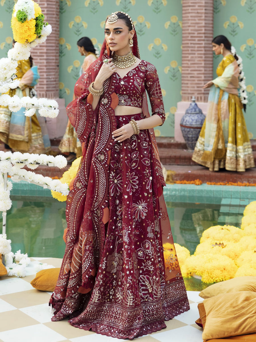 Nureh Jhoomro Unstitched Luxury Formals 3Pc Suit NL-53 Mahro