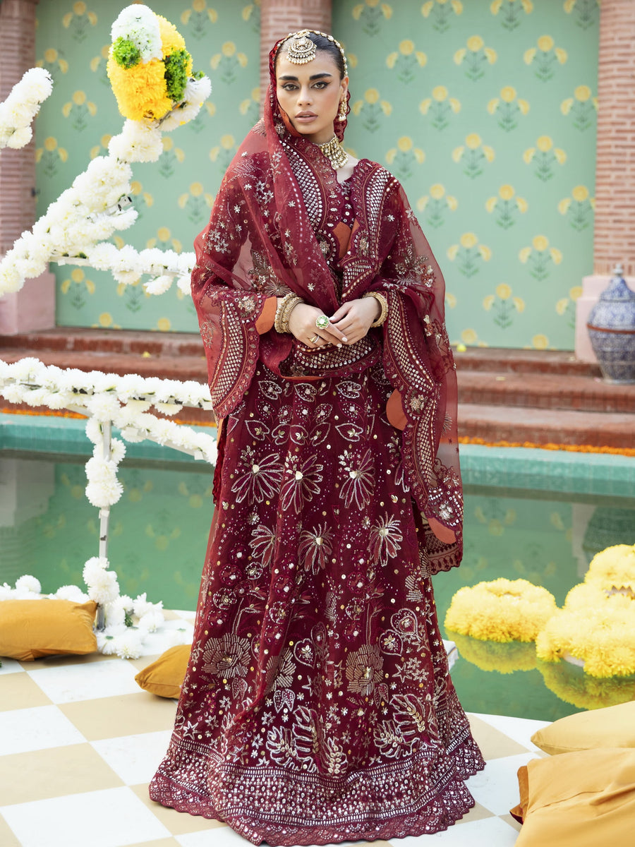 Nureh Jhoomro Unstitched Luxury Formals 3Pc Suit NL-53 Mahro