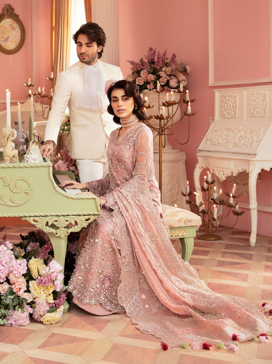 Nureh The Secret Garden Embroidered Chiffon Unstitched 3Pc Suit NL-58 Caroline