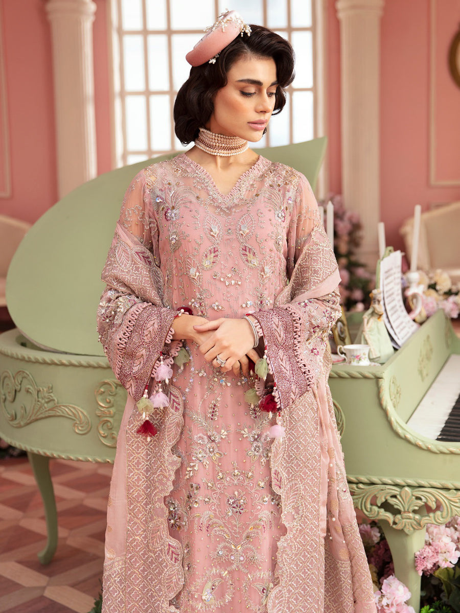 Nureh The Secret Garden Embroidered Chiffon Unstitched 3Pc Suit NL-58 Caroline