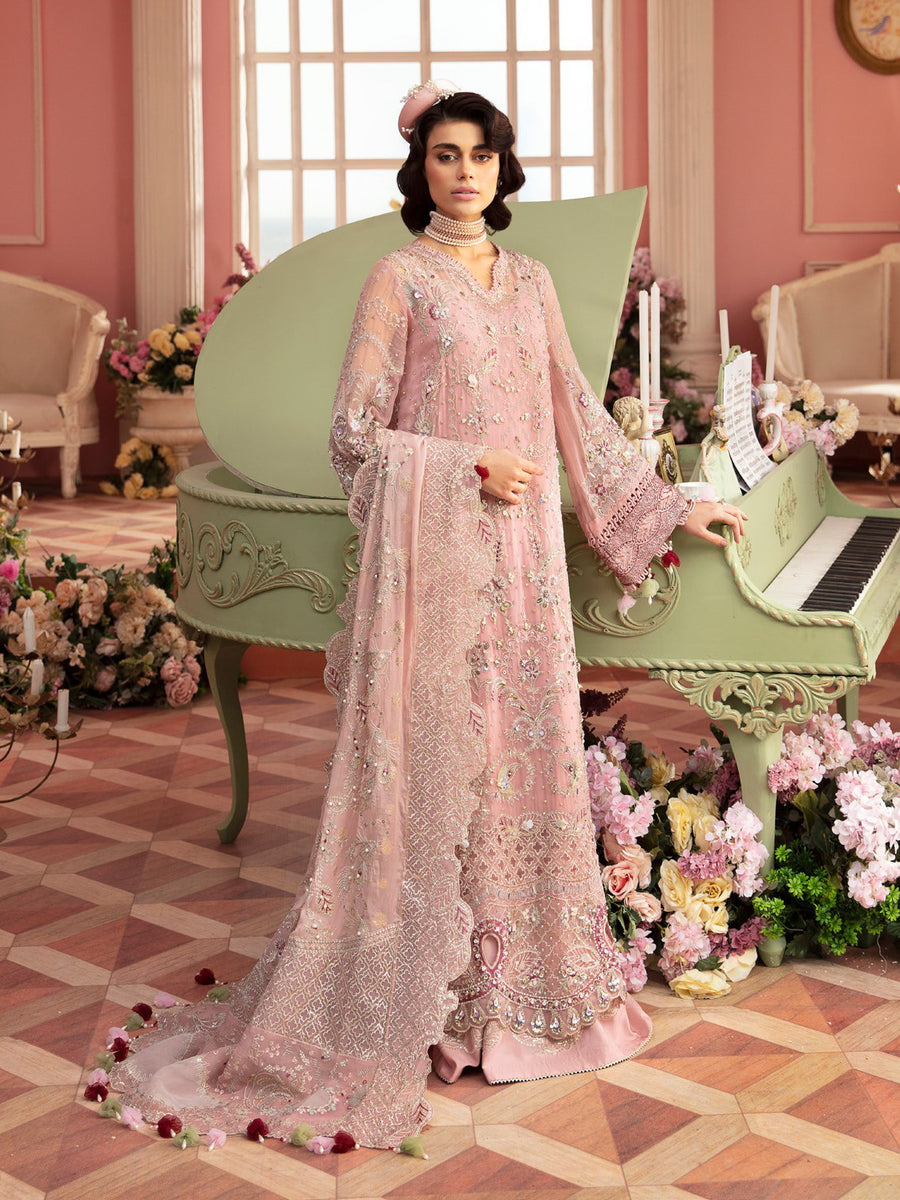 Nureh The Secret Garden Embroidered Chiffon Unstitched 3Pc Suit NL-58 Caroline