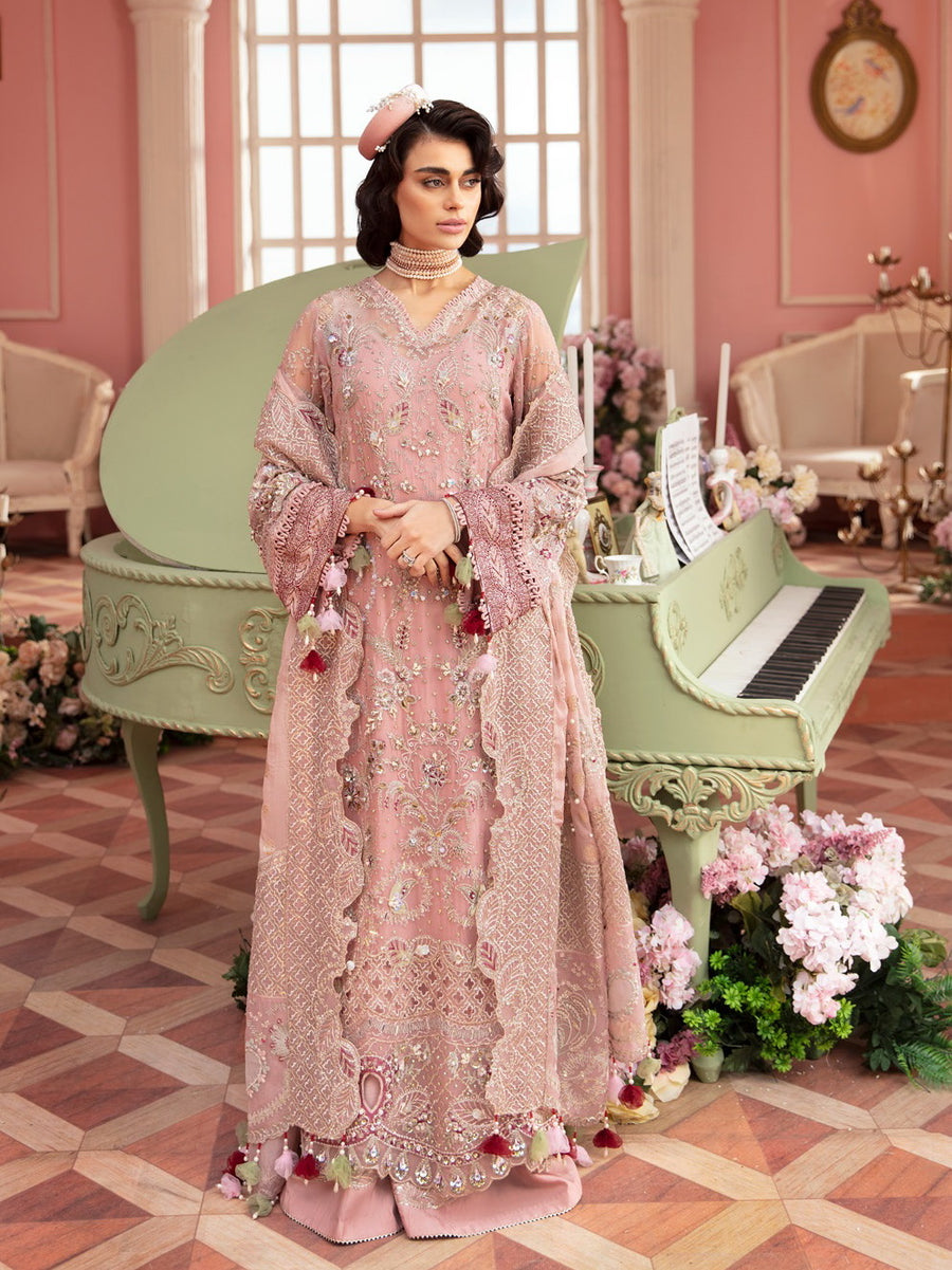 Nureh The Secret Garden Embroidered Chiffon Unstitched 3Pc Suit NL-58 Caroline