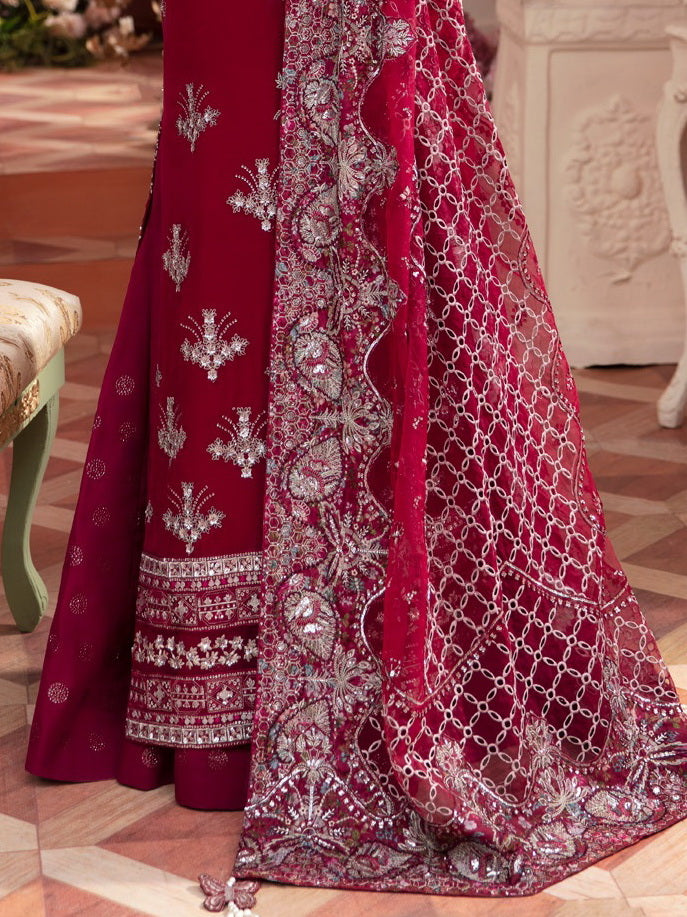Nureh The Secret Garden Embroidered Chiffon Unstitched 3Pc Suit NL-59 Charlotte