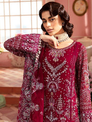 Nureh The Secret Garden Embroidered Chiffon Unstitched 3Pc Suit NL-59 Charlotte