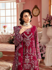 Nureh The Secret Garden Embroidered Chiffon Unstitched 3Pc Suit NL-59 Charlotte