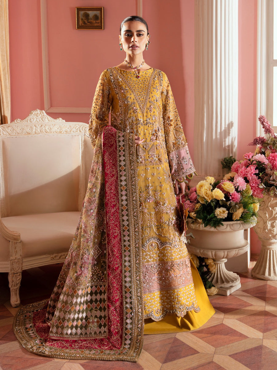 Nureh The Secret Garden Embroidered Organza Unstitched 3Pc Suit NL-60 Florence