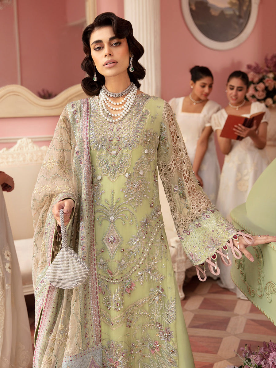 Nureh The Secret Garden Embroidered Chiffon Unstitched 3Pc Suit NL-61 Mary