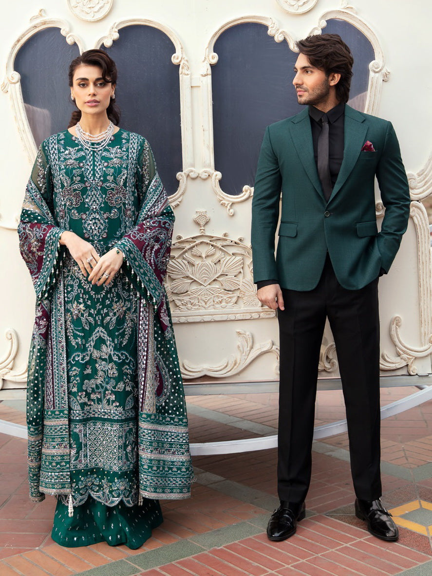 Nureh The Secret Garden Embroidered Chiffon Unstitched 3Pc Suit NL-63 Victoria