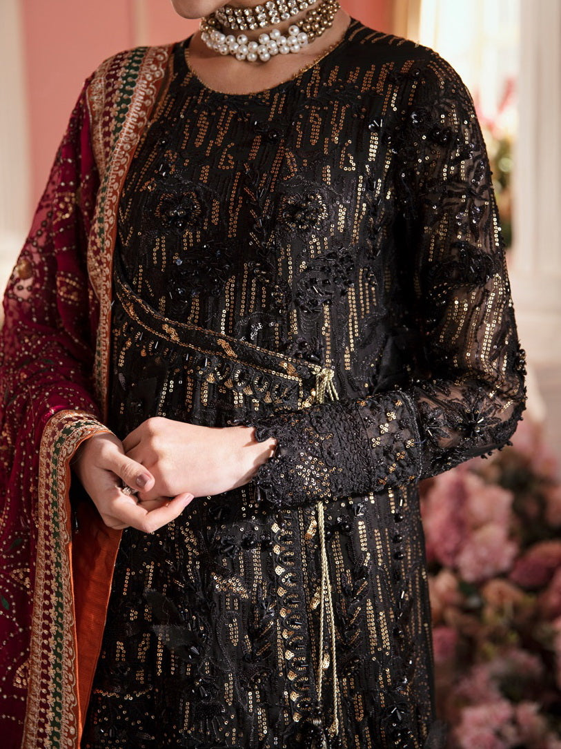 Nureh The Secret Garden Embroidered Chiffon Unstitched 3Pc Suit NL-64 Stella