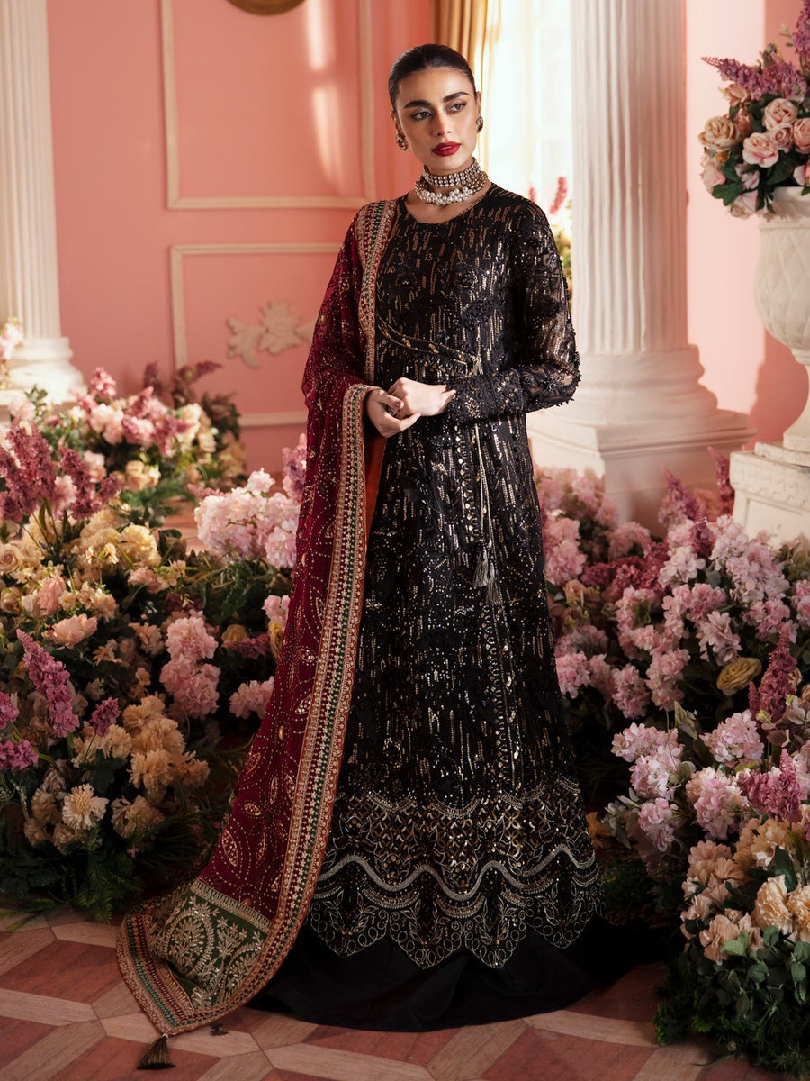 Nureh The Secret Garden Embroidered Chiffon Unstitched 3Pc Suit NL-64 Stella