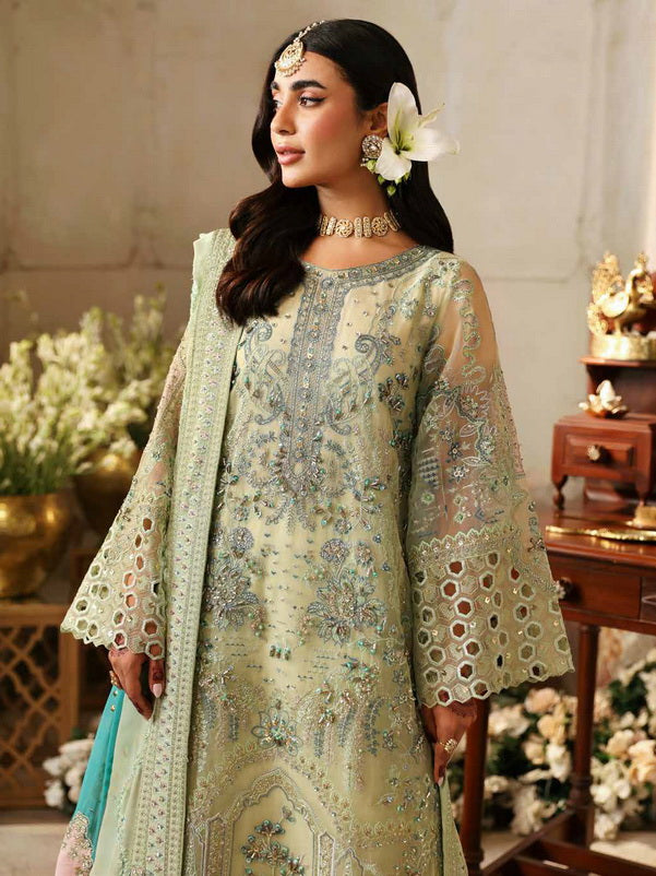 Nureh Jhoomro Embroidered Organza Unstitched 3Pc Suit NL-67 MAHI-ROO