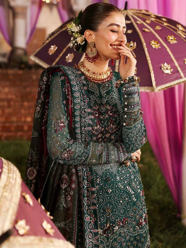Nureh Jhoomro Embroidered Chiffon Unstitched 3Pc Suit NL-68 SHADMANI