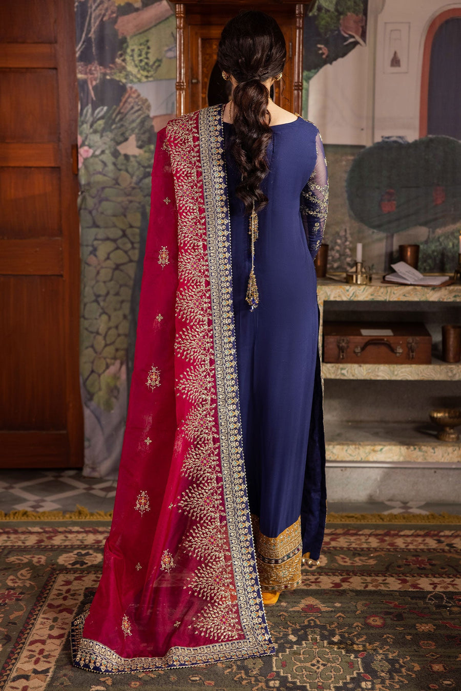 Nureh Alfaaz Embroidered Chiffon Unstitched 3Pc Suit NL-75 JUGNI