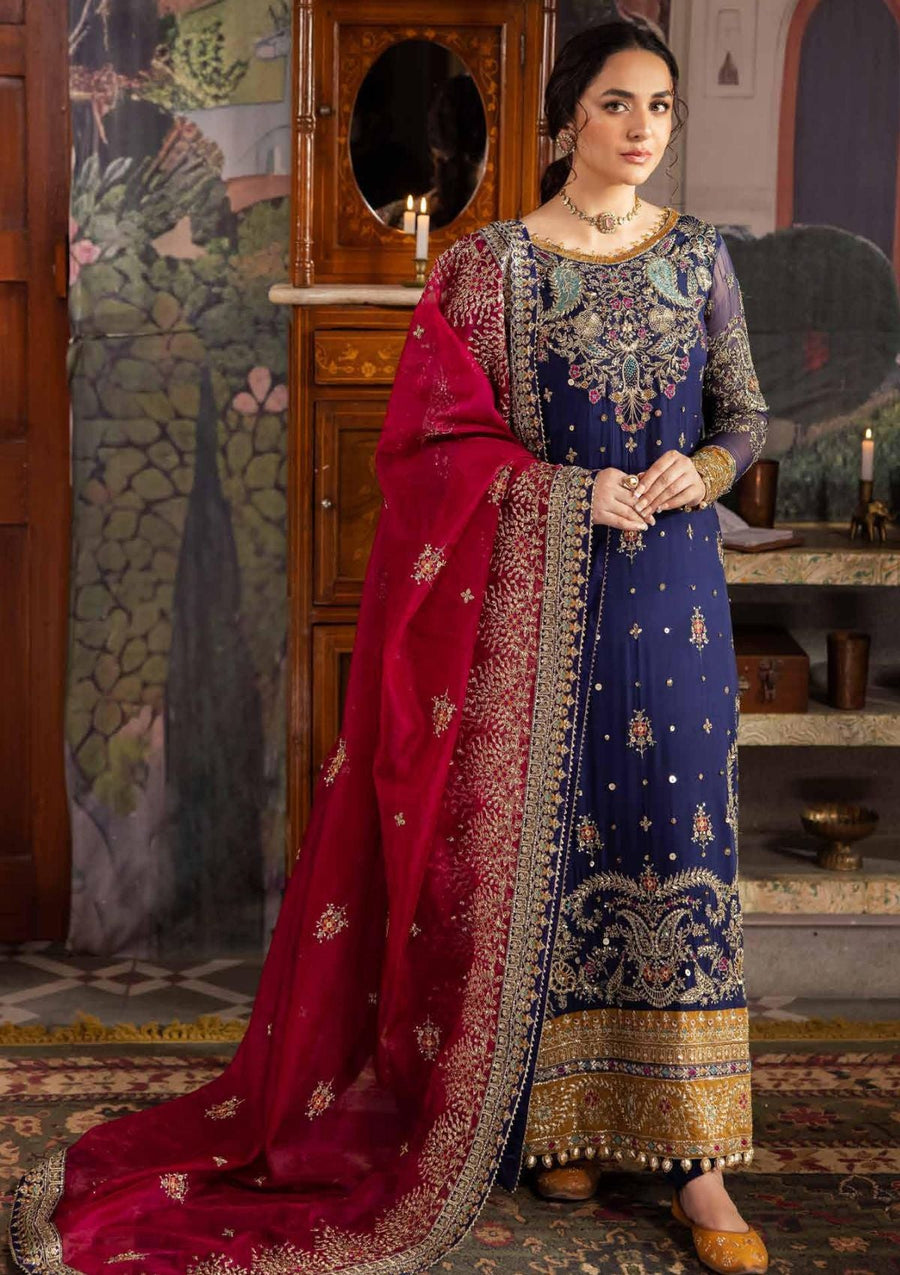 Nureh Alfaaz Festive Embroidered Chiffon Unstitched 3Pc Suit NL-75
