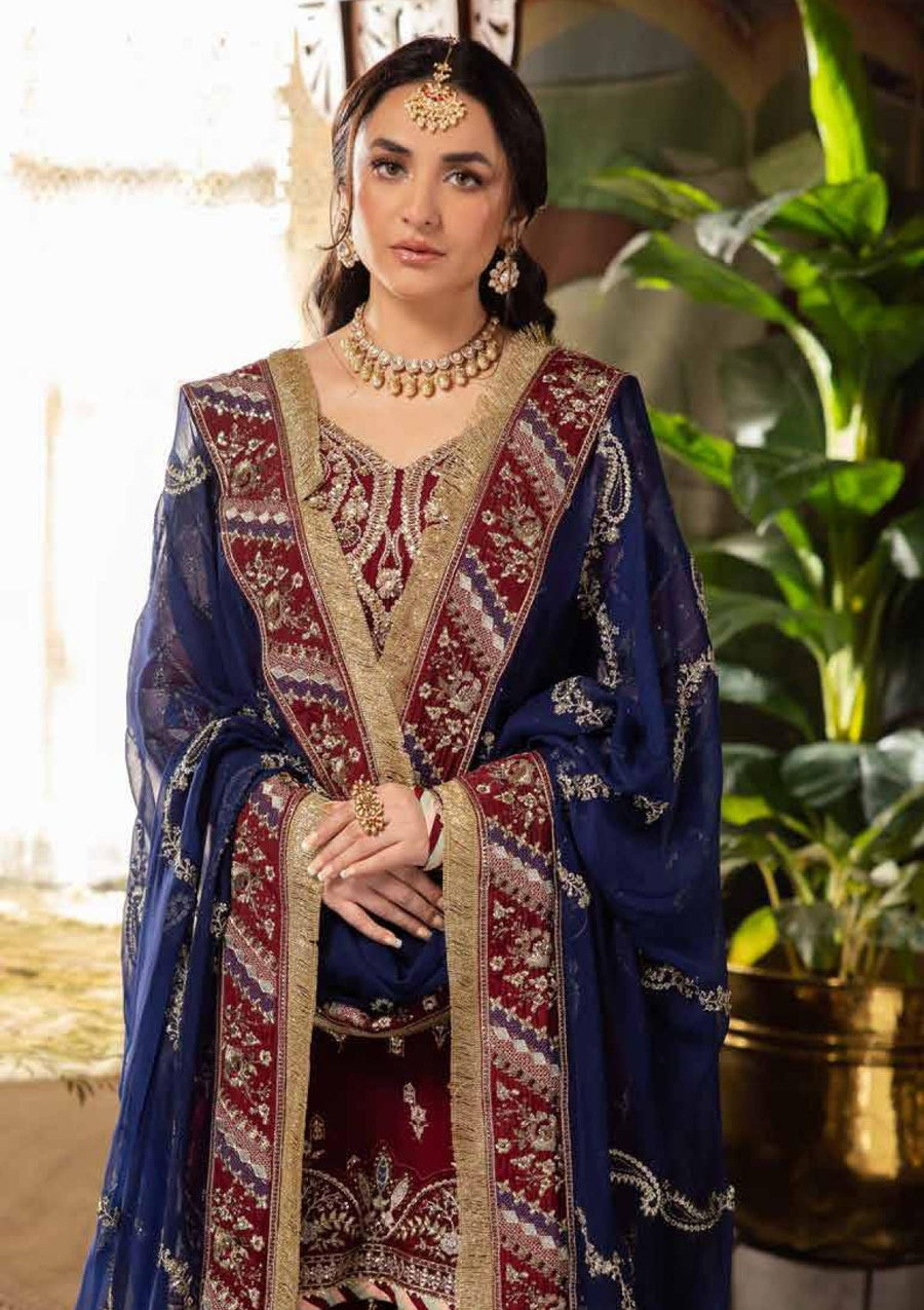 Nureh Alfaaz Festive Embroidered Chiffon Unstitched 3Pc Suit NL-76