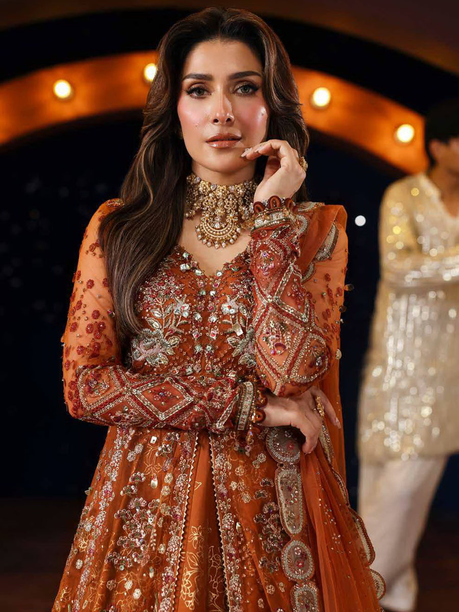 Nureh Jhoomro Hand Embellished Net Unstitched 3Pc Suit NL-80