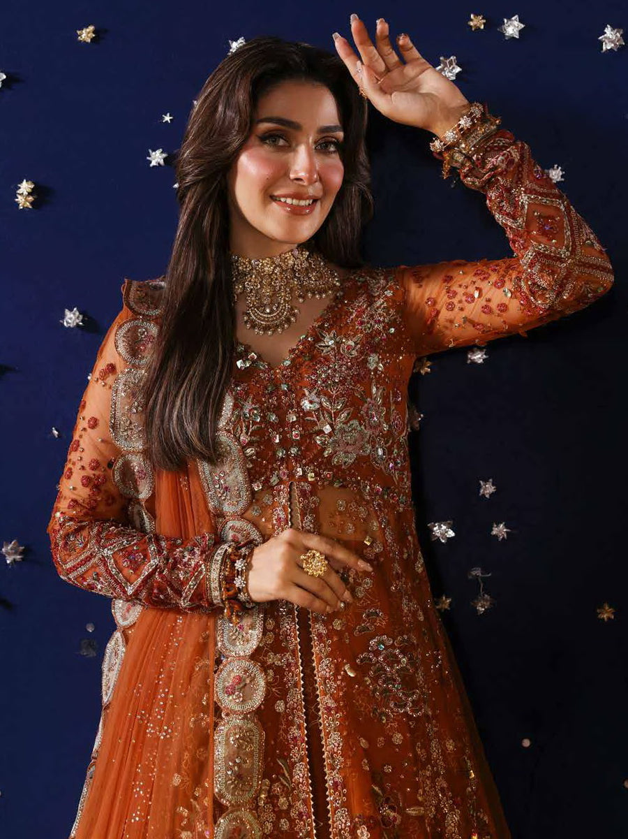 Nureh Jhoomro Hand Embellished Net Unstitched 3Pc Suit NL-80