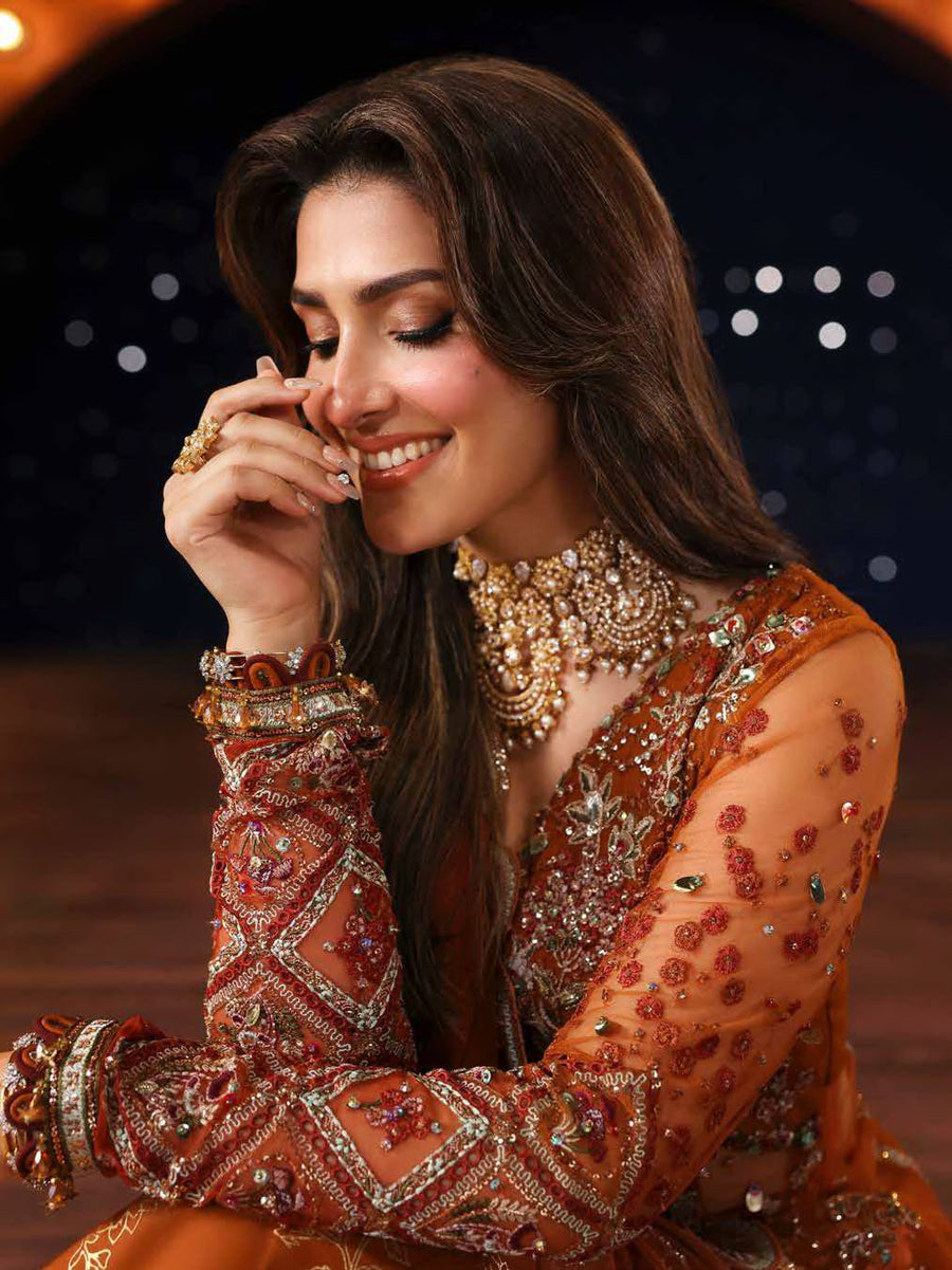 Nureh Jhoomro Hand Embellished Net Unstitched 3Pc Suit NL-80