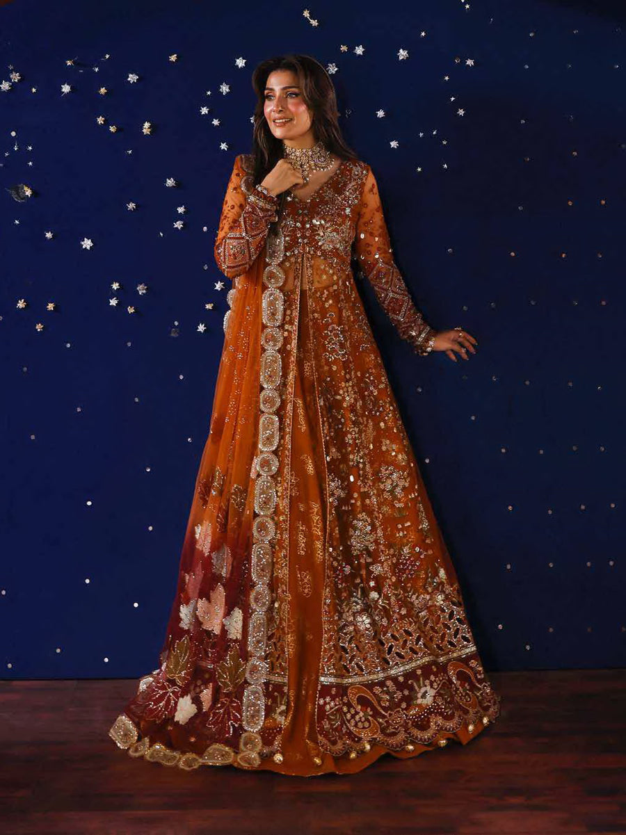 Nureh Jhoomro Hand Embellished Net Unstitched 3Pc Suit NL-80
