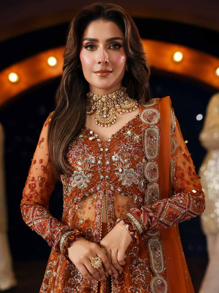 Nureh Jhoomro Hand Embellished Net Unstitched 3Pc Suit NL-80