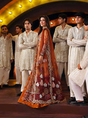 Nureh Jhoomro Hand Embellished Net Unstitched 3Pc Suit NL-80