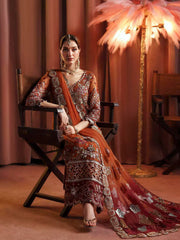 Nureh Jhoomro Hand Embellished Net Unstitched 3Pc Suit NL-80