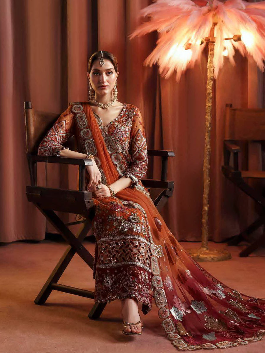 Nureh Jhoomro Hand Embellished Net Unstitched 3Pc Suit NL-80