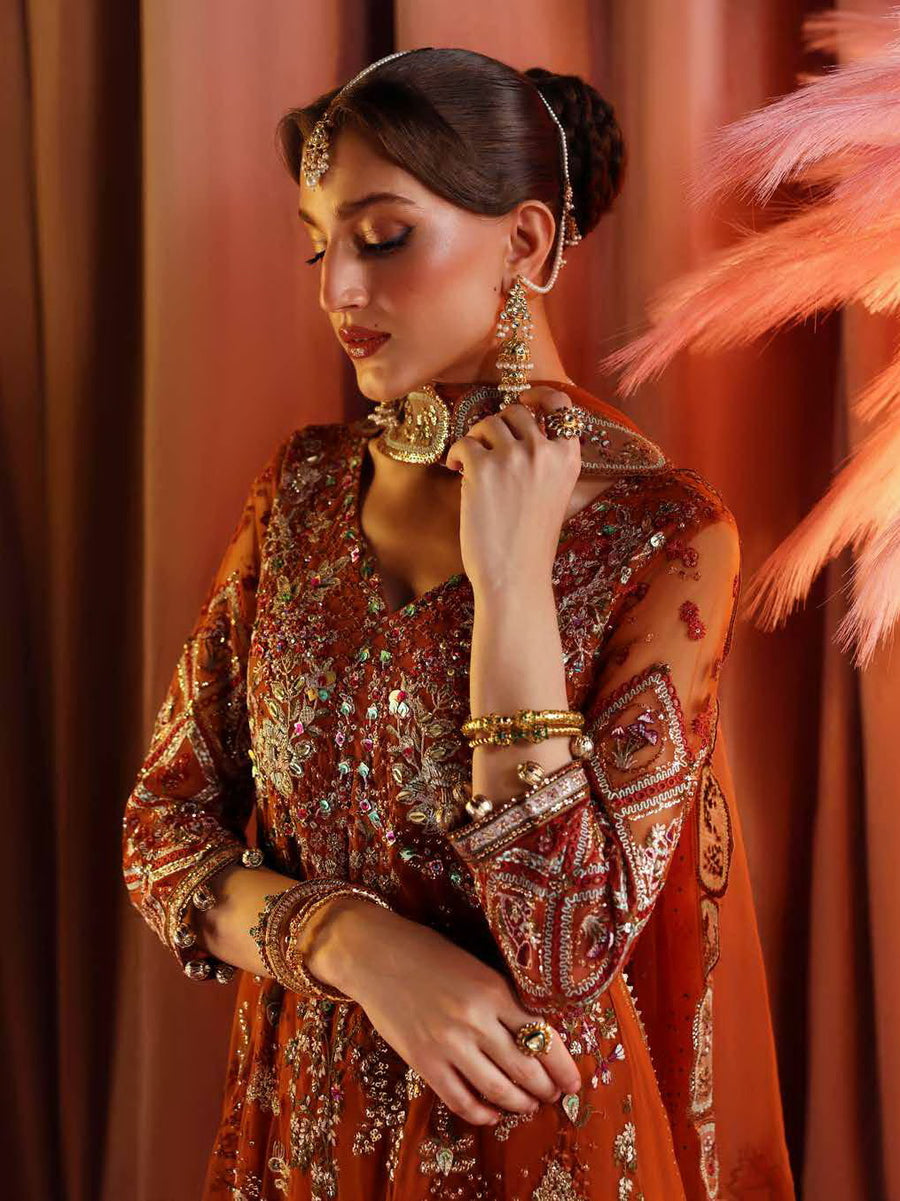 Nureh Jhoomro Hand Embellished Net Unstitched 3Pc Suit NL-80