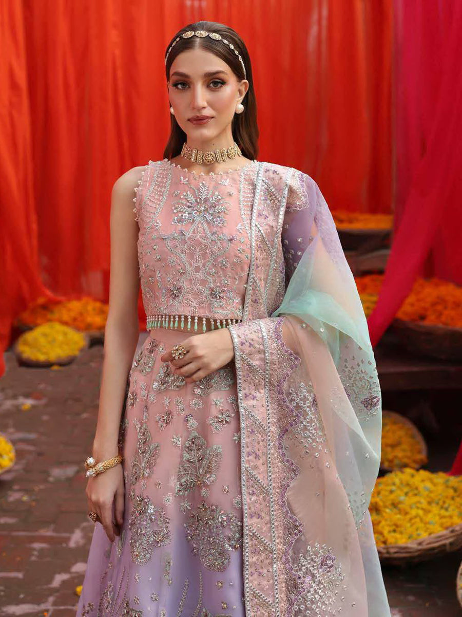 Nureh Jhoomro Hand Embellished Organza Unstitched 3Pc Suit NL-81