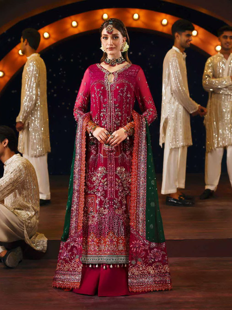 Nureh Jhoomro Hand Embellished Chiffon Unstitched 3Pc Suit NL-82