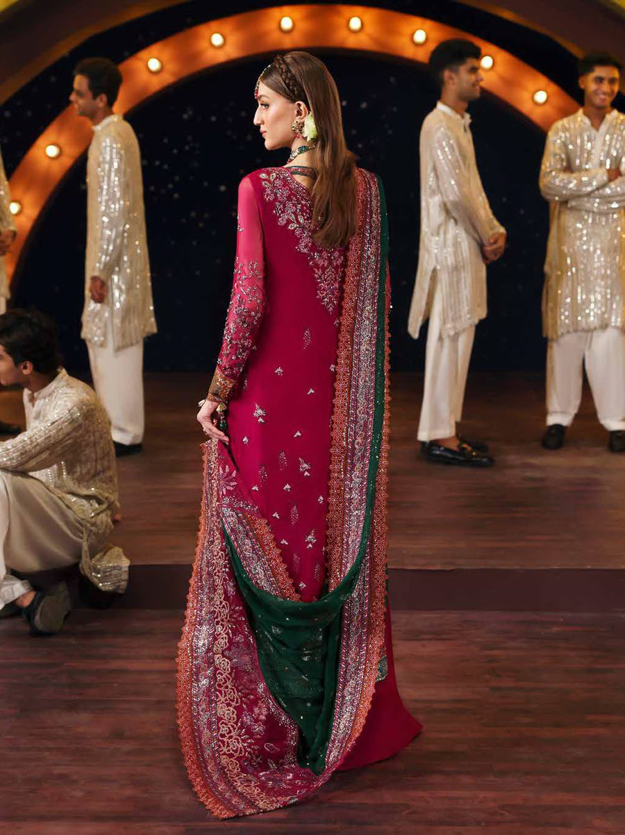 Nureh Jhoomro Hand Embellished Chiffon Unstitched 3Pc Suit NL-82