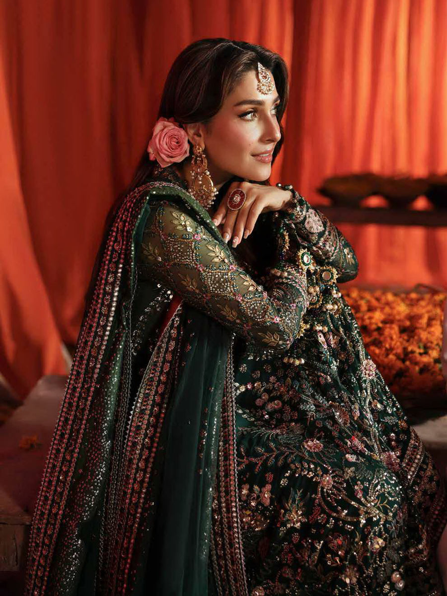 Nureh Jhoomro Hand Embellished Chiffon Unstitched 3Pc Suit NL-83