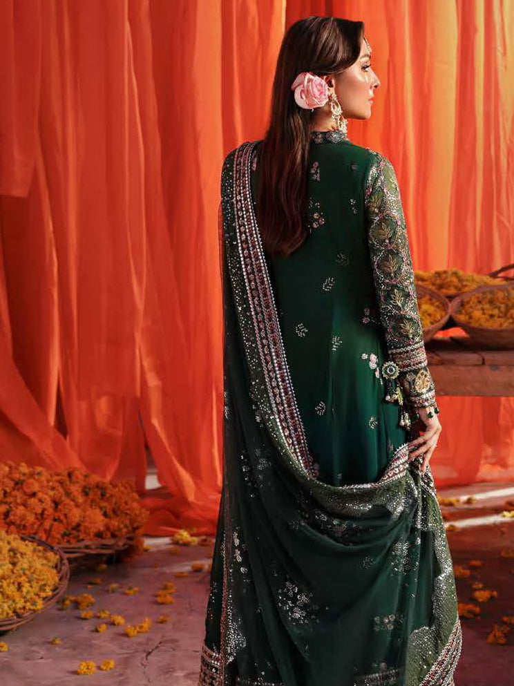 Nureh Jhoomro Hand Embellished Chiffon Unstitched 3Pc Suit NL-83
