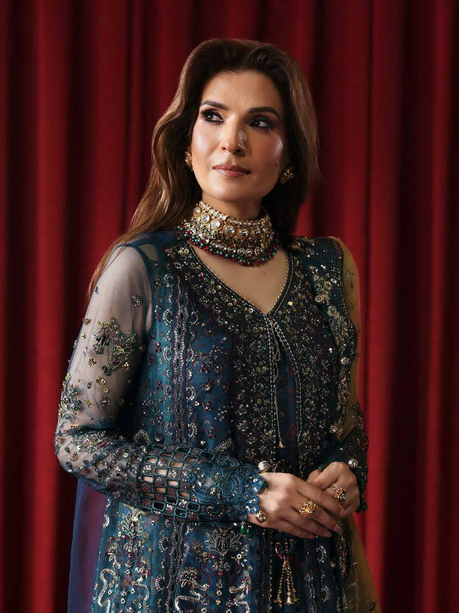 Nureh Jhoomro Hand Embellished Net Unstitched 3Pc Suit NL-84