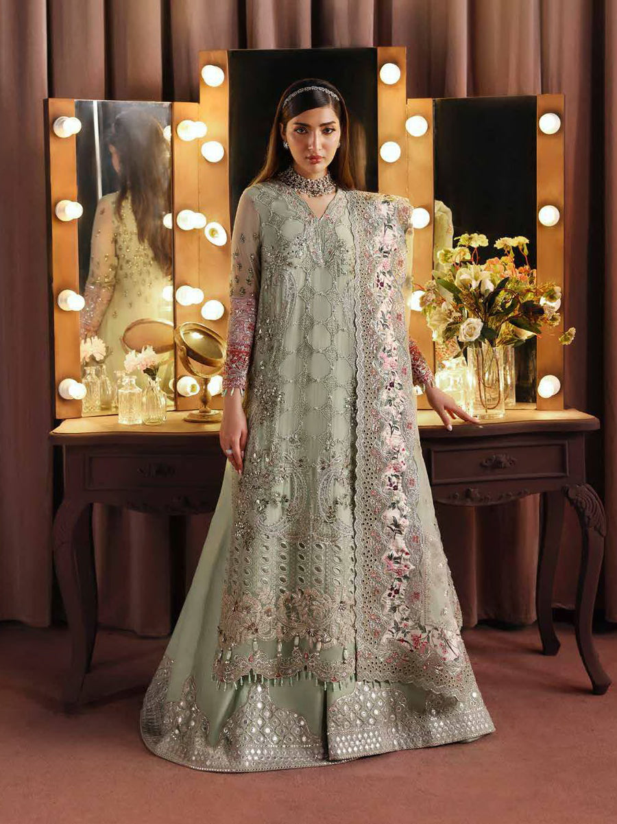 Nureh Jhoomro Hand Embellished Chiffon Unstitched 3Pc Suit NL-86