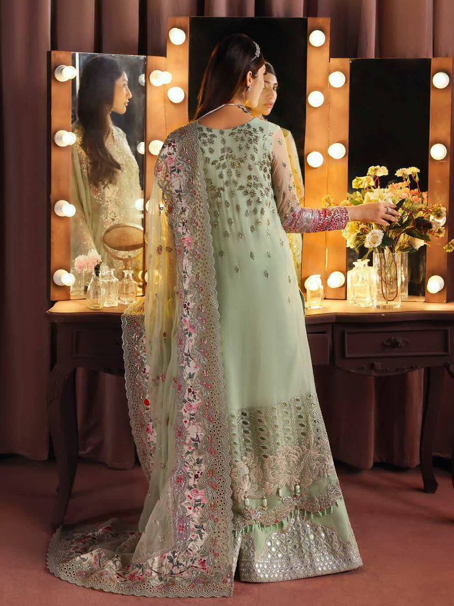 Nureh Jhoomro Hand Embellished Chiffon Unstitched 3Pc Suit NL-86