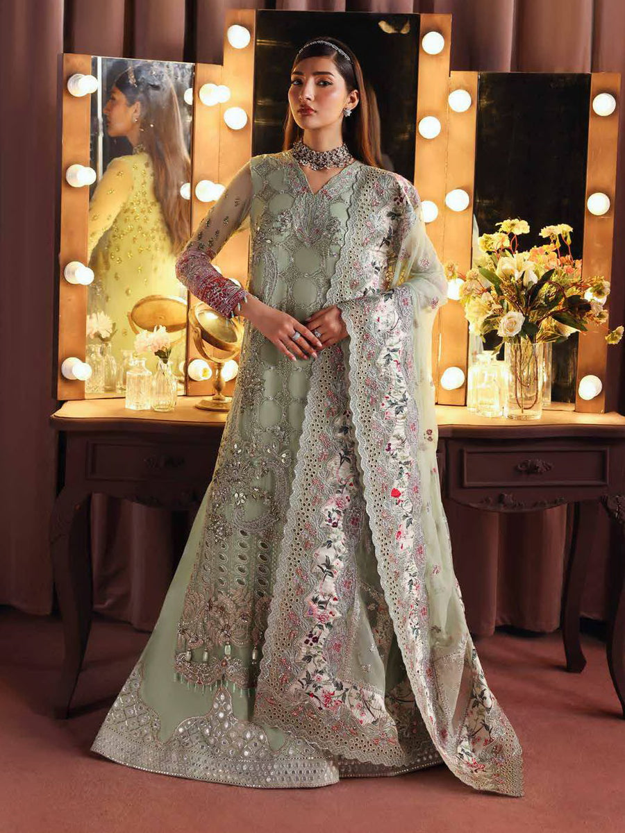 Nureh Jhoomro Hand Embellished Chiffon Unstitched 3Pc Suit NL-86